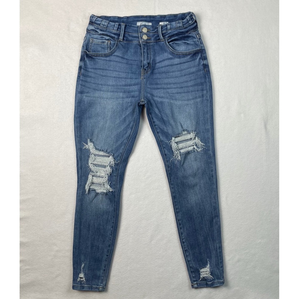 KanCan Signature Kurvy Mid Rise Ankle Skinny Jeans W Size 28 Distressed Stretch
